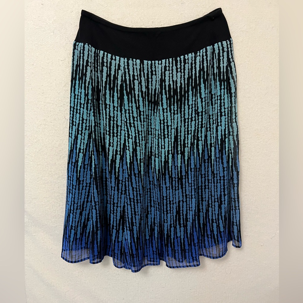 JM Collection Black and Blue sheer overlay Skirt size 14